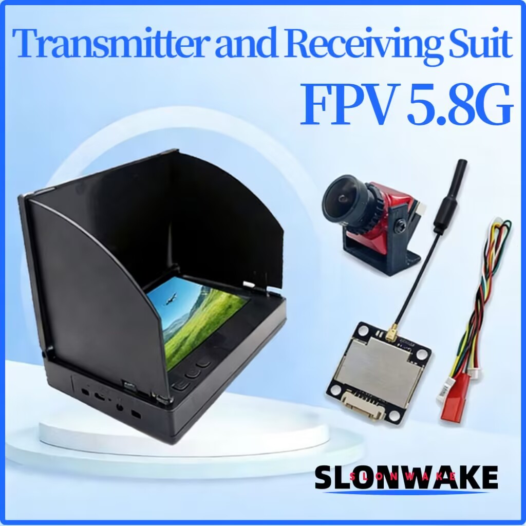 Drone Frame 5 Inch - SLONWAKE FPVスーツ 5.8G 600mW VTX送信機 1500TVLカメラと5インチ受信ディスプレイ画面。