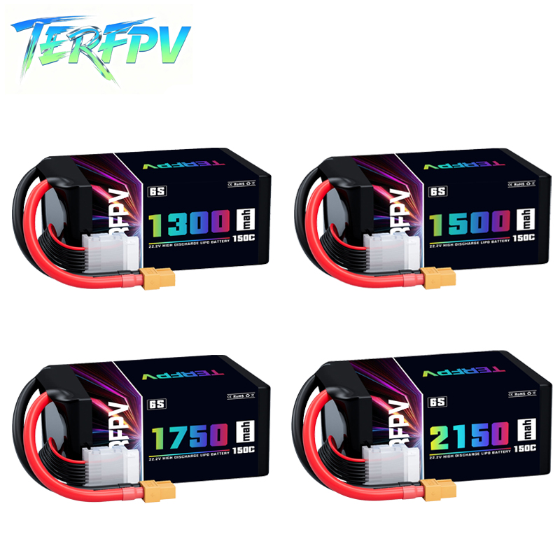 Drone Lipo Battery - TERFPV リポバッテリー 6S 22.2V 1300/1500/1750./2150mAh 150C