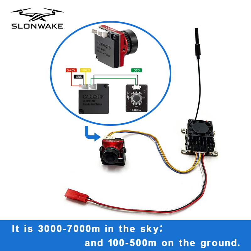 Caddx Fpv Camera - 長距離5.8Ghz 2W FPVワイヤレス送信機2000MWとCaddx Ratel 2 V2