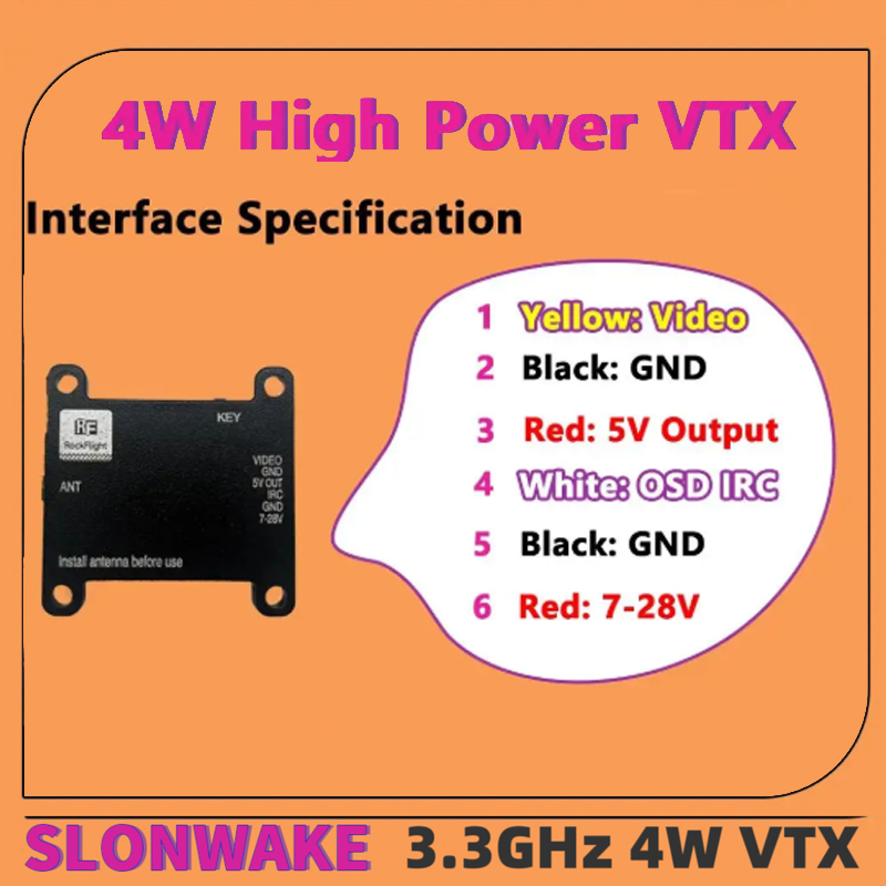 SLONWAKE FPV 3.3G 16CH 4000mW  - Drone Rc Controller And Receiver のレビューと価格