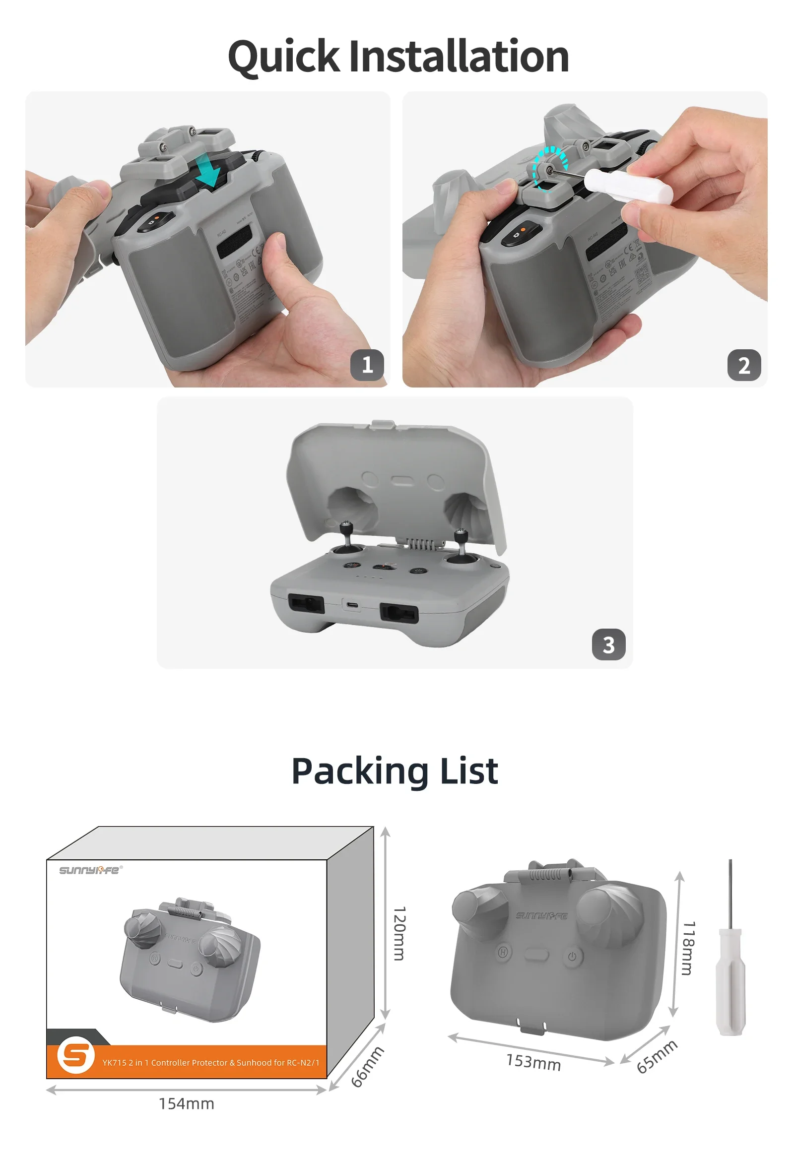 2 in 1 コントローラープロテクター サンフード コント - Drone Dji Rc Pro 2 のレビューと価格