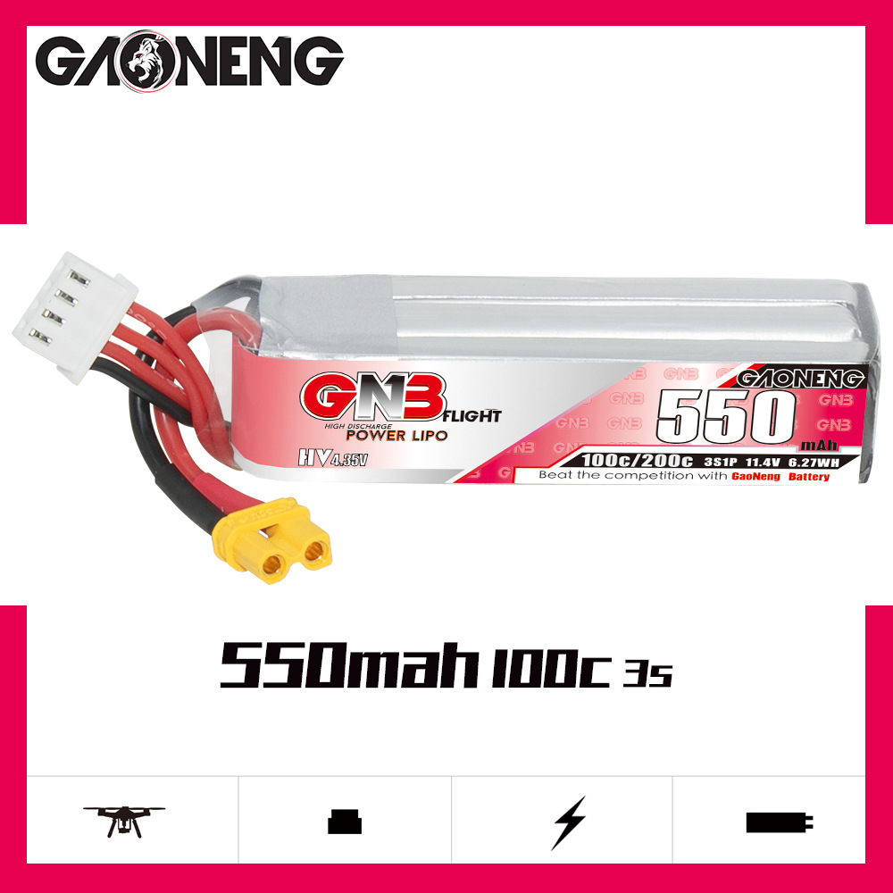GNB HV 11.4V 550mAh 100C/200C  - Drone Lipo Battery のレビューと価格