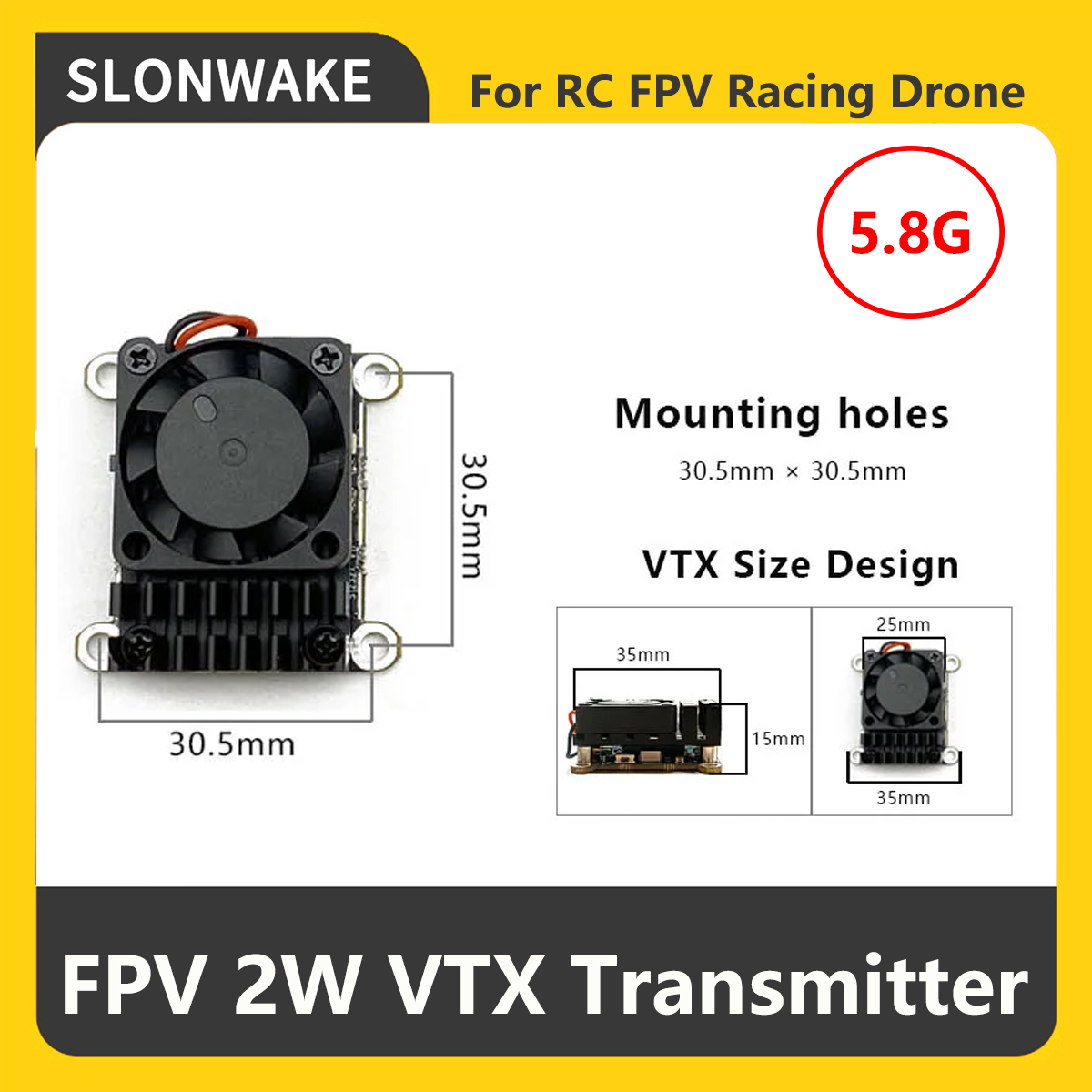 SLONWAKE 5.8G 2000mW FPV VTX ト - Drone Rc Controller And Receiver のレビューと価格