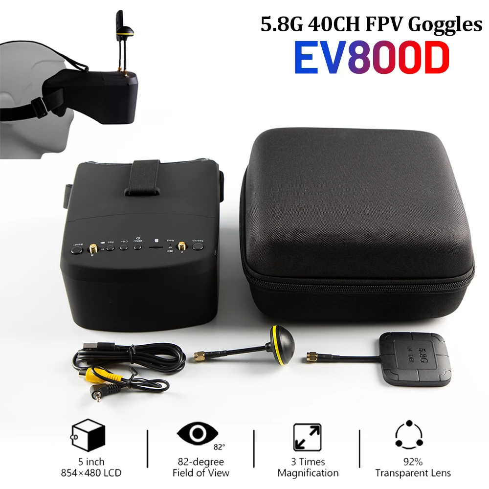 SkyDElEV800D 5 インチ 800*480 FPV - Fpv Goggles Headset のレビューと価格