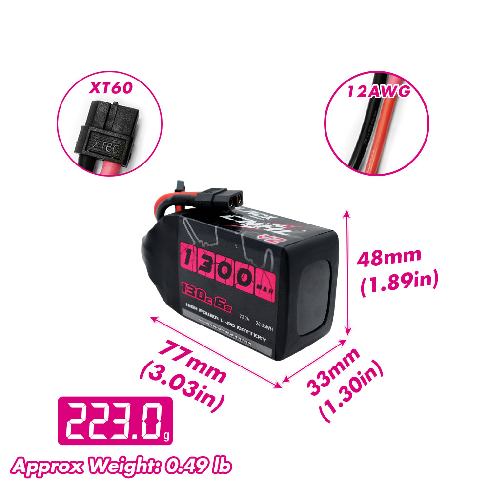 2 個 CNHL 6S 22.2V リポバッテリー 1300 - Rc Drift Car Kit のレビューと価格