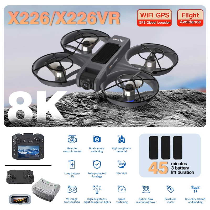 オリジナルX226/X226VR GPS折りたたみ式ドローン - Drone Rc X226 のレビューと価格
